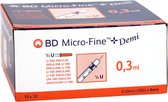 Injectiespuit BD Micro-Fine Insuline, 3ml + naald 30G (0,30 x 8mm) U100 – 100 stuks - 324826