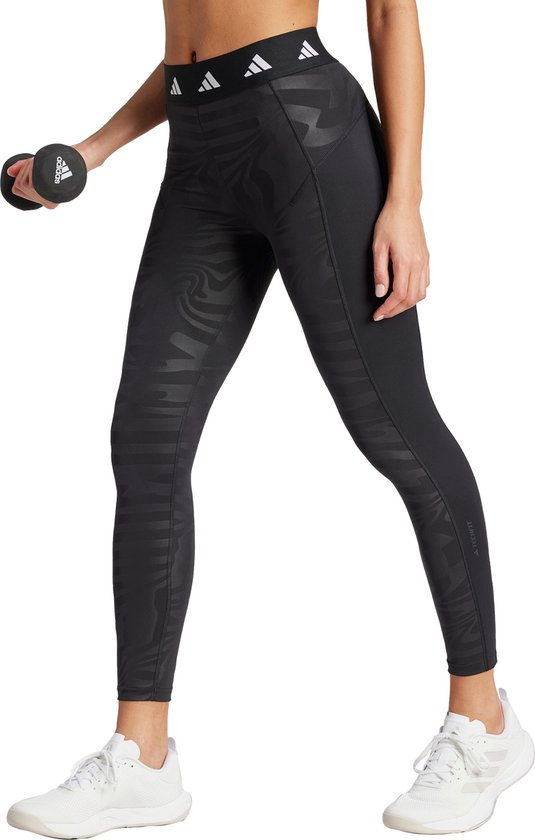 adidas Performance Techfit Printed 7/8 Legging - Dames - Zwart- S