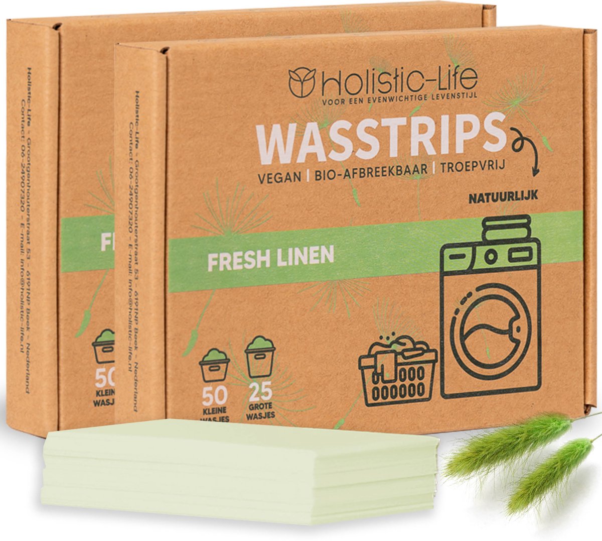 Goedkoopste Natuurlijke Wasstrips - Fresh Linen 100 Wasbeurten Incl. Wasverzachter – Wasdoekjes – Vegan – Zero Waste - Kerst Cadeau
