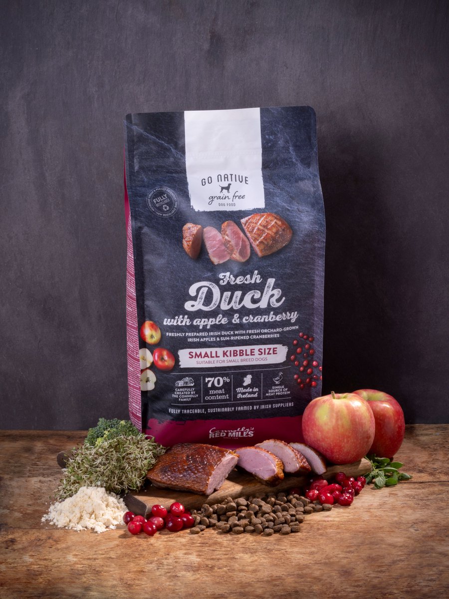 Go Native Go Native Grain Free Small Breed Dog Duck with Apple & Cranberry 4 kg - Hond