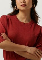 Minus Liva Puff Sleeve Metallic Knit Pullover Tops & T-shirts Dames - Shirt - Rood - Maat XXL