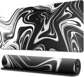 muismat -900 x 400mm - muismat groot formaat - verbetert precisie en snelheid XXL geometrie muismat (zwart en roze)
