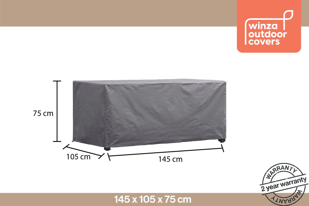 Winza Outdoor Covers Premium - beschermhoes tafel tot 140 cm - Afmeting : 145x105x75 cm Antraciet