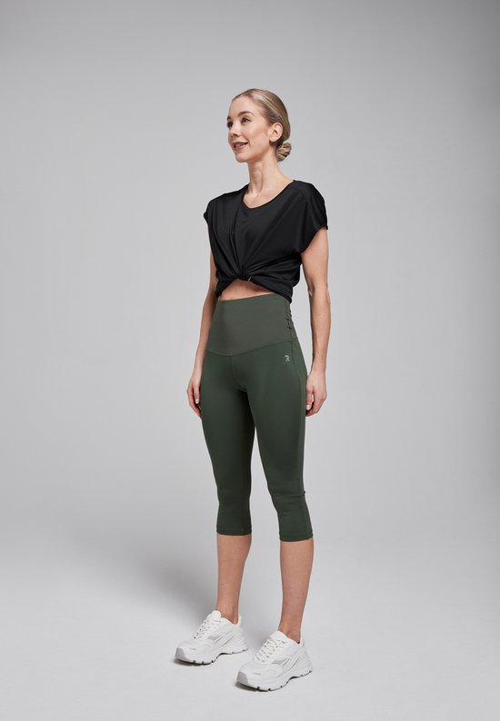 Redmax Sportlegging Dames Corrigerend Perfect RMXYara - Sportkleding - Geschikt voor Fitness en Yoga - Dry Cool - Fitness Legging - Driekwart - Korte Legging - Corrigerend - Groen - S van Merkloos — afbeelding 5