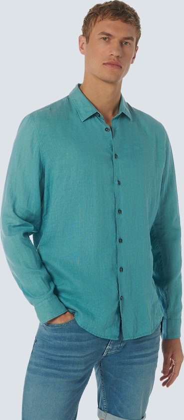 No Excess Chemise en Lin Homme Turquoise XL