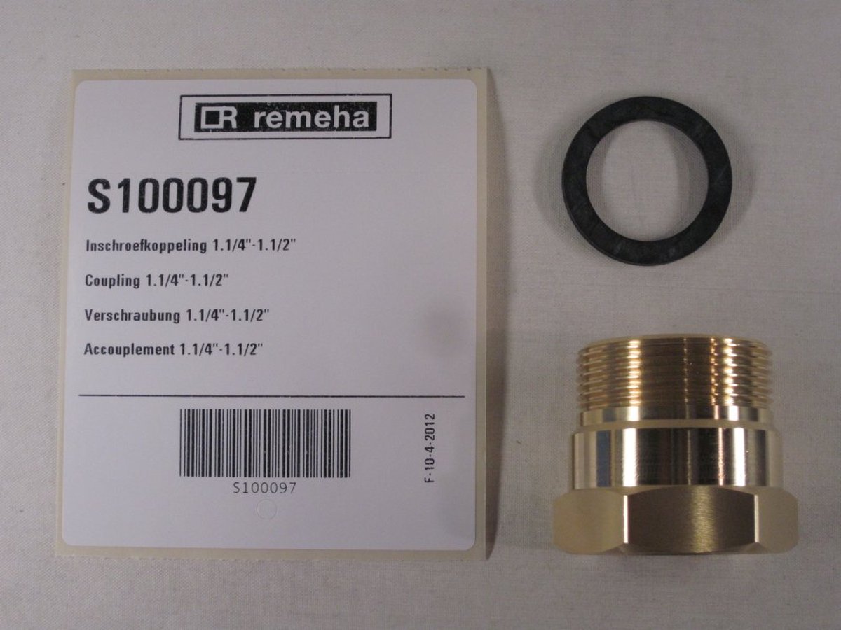 Remeha Avanta en andere series inschroefkoppeling 1.1/4-1.1/2
