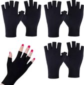 3x paar UV-handschoen gel manicures handschoen, zonnebrandcrème vingerloze handschoenen, antislip handschoenen voor buitenactiviteiten, anti-uv vingerloze handschoenen handen van UV-licht lamp