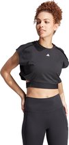 adidas Performance Power AEROREADY Crop Mouwloos Shirt - Dames - Zwart- XL