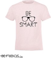 Be Friends T-Shirt - Be Smart - Kinderen - Roos - Maat 2 jaar