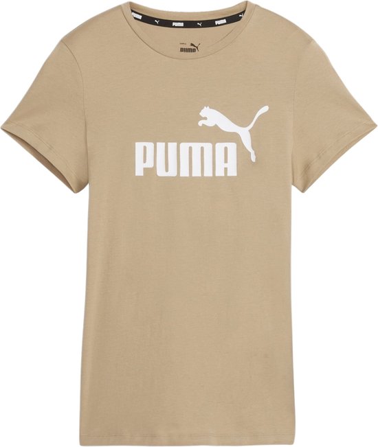 Puma Essentials Logo dames T-shirt beige - Maat S