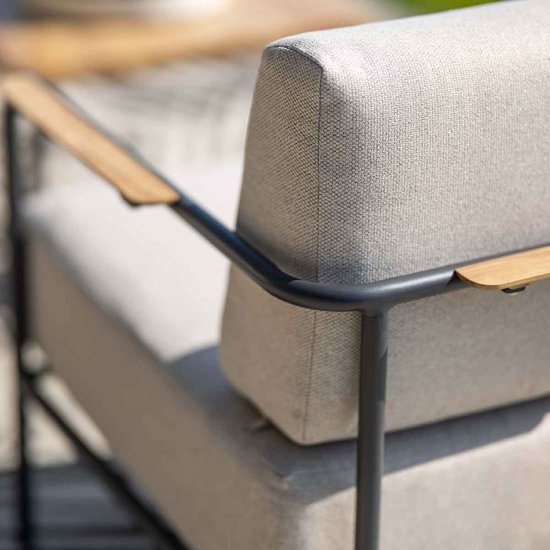 Ensemble de salon Garden Impressions Lisboa - 4 pièces - noir carbone - sable du désert - aspect teak