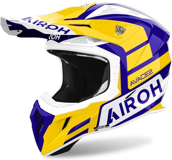 Airoh Aviator Ace 2 crosshelm Sake - glans geel wit paars S