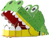 Ainy - 3D puzzel dieren Krokodil met kiespijn: Miniatuur bouwpakket / speelgoed knutselpakket - hobby puzzels en creatief modelbouw voor kinderen & volwassenen | 21 stukjes - 11x20x10cm