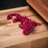 Crystal Rose Dragon - 3D geprinte draak - satijn roze - 60cm - Cinderwing3D