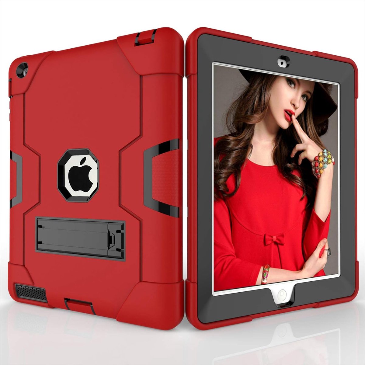 Tablet Hoes Heavy Duty robuuste standaardhoes - Shock Proof Standcase Hoes Geschikt voor: iPad 2 / 3 / 4 - Blauw