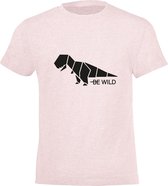 Be Friends T-Shirt - Be wild dino - Kinderen - Roos - Maat 6 jaar