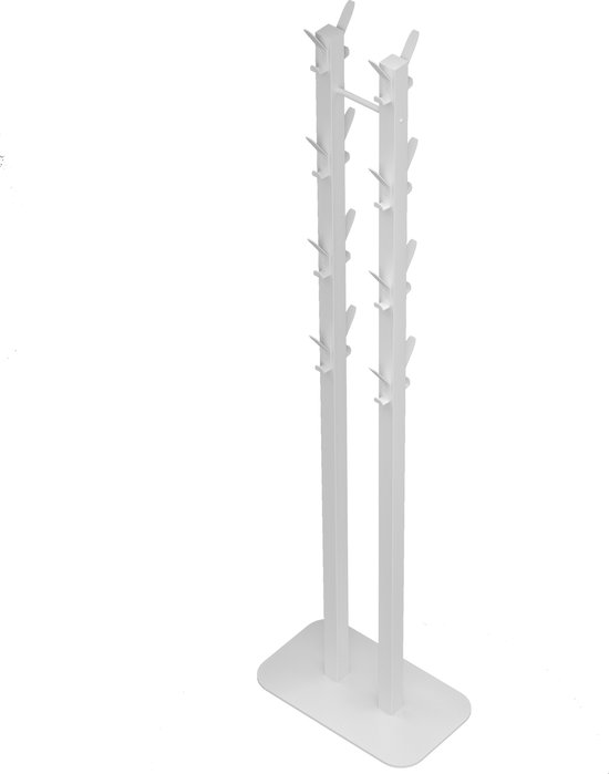 Gorillz Atomy XL - kapstok staand - Staande Kapstok - 32 haken - Metaal - 180 cm - Wit