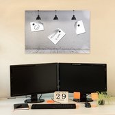 magnetisch whiteboard met stift - 40 x 60 cm magneetbord - Uitwisbaar - Met marker, magneten en montageset - Om op te hangen - Industrieel