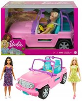 Barbie - Jeep met 2 Barbiepoppen