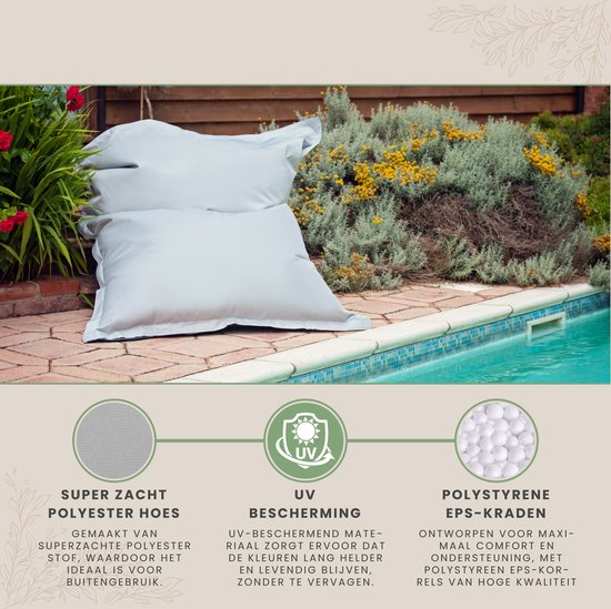 Grote Slab Zitzak voor Vloer Zitplaatsen - Rechthoekige Zitzakken voor Volwassenen - Waterbestendig beanbag - Buiten Zachte Tuin Zitzak XXL