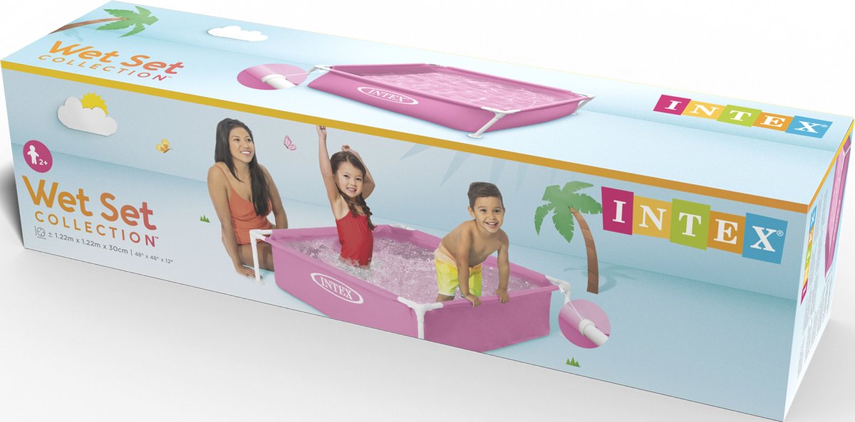 Intex Mini Frame Pool - Opzetzwembad - 122 x 122 x 30 cm - Roze — afbeelding 5