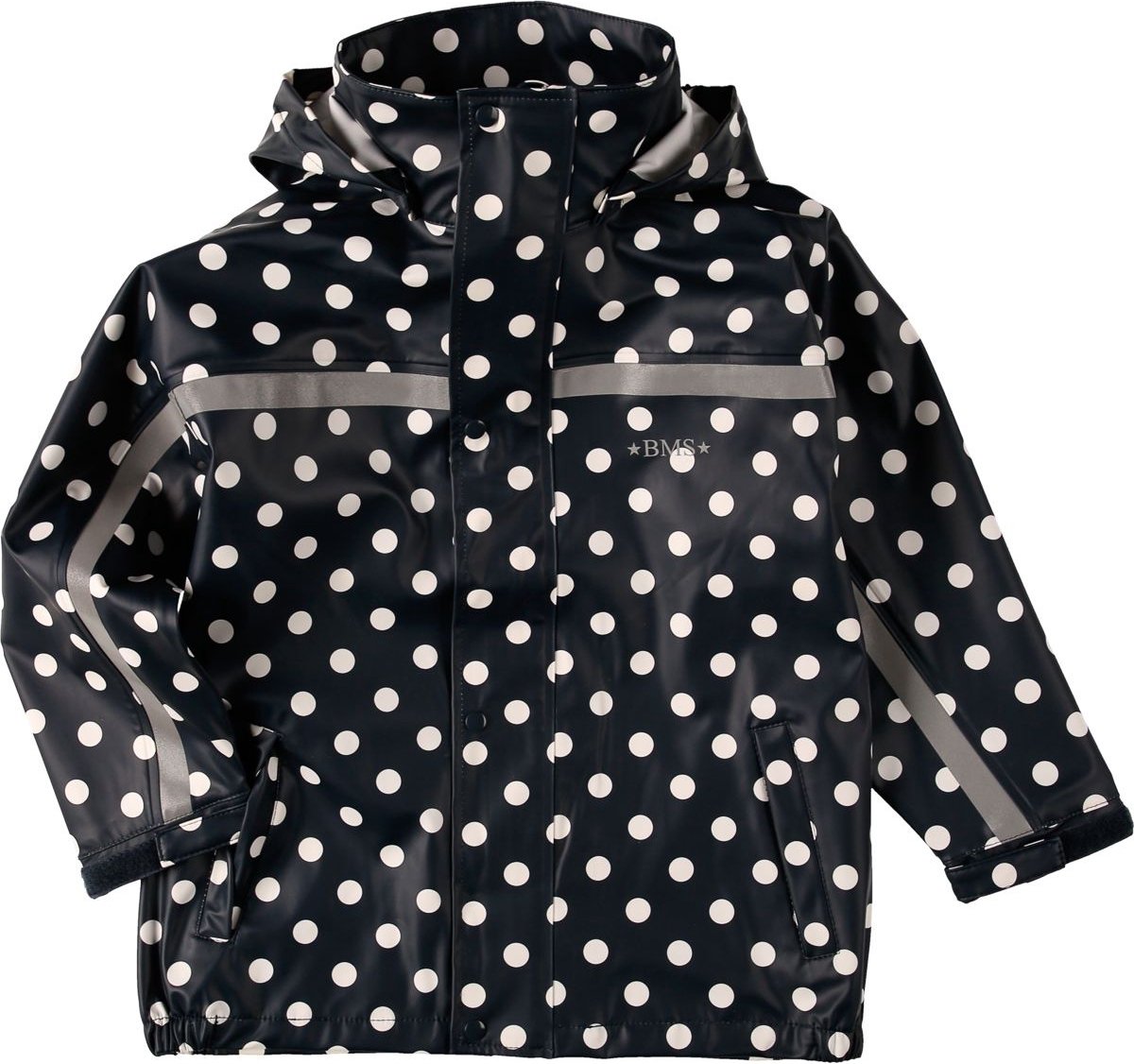 BMS Kinderregenjas Softskin Bottle Jacket Navy met witte stippen-68