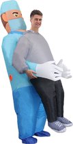 KIMU® Costume gonflable porté par le Docteur - Costume Opblaasbaar - Costume gonflable de Mascotte de costume de médecin - Festival gonflable de femmes et d'hommes de chirurgien