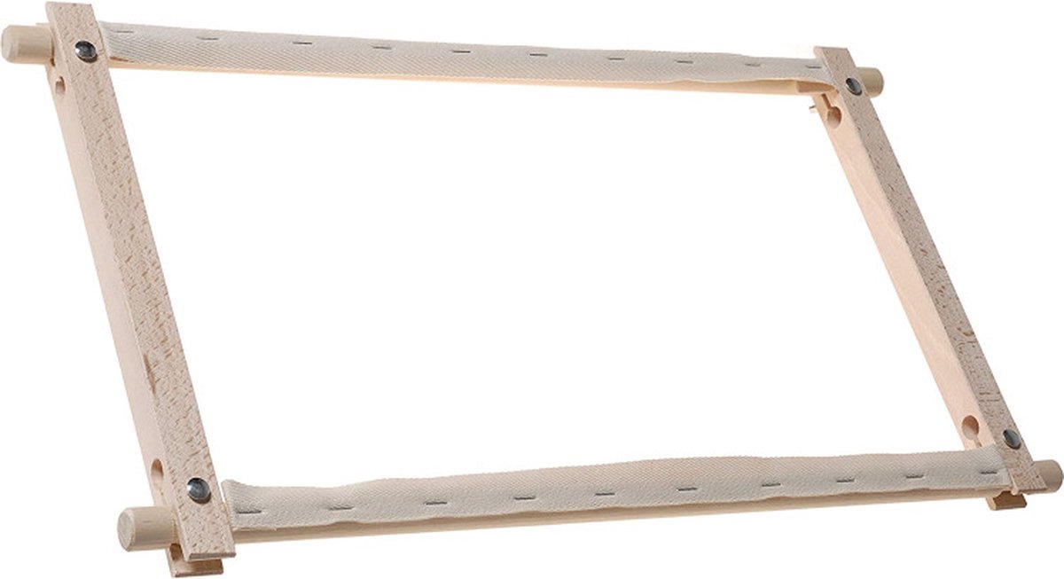 Borduurraam 61 x 30 hout Hand Rotating frame - Elbesee - geen clips - u kunt de stof handmatig op de rollers naaien