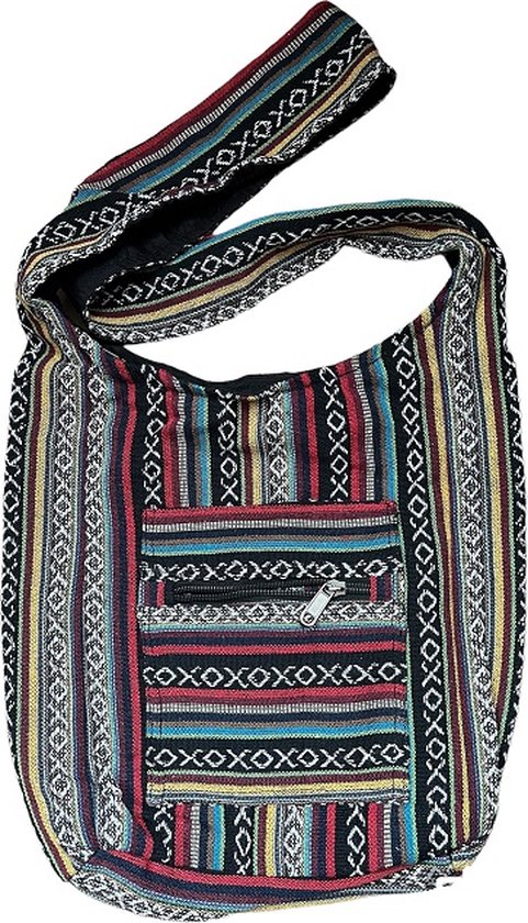 Sac à bandoulière Festival - Népal - Couleurs naturelles - Coloré - Sac à bandoulière - 35x30 cm