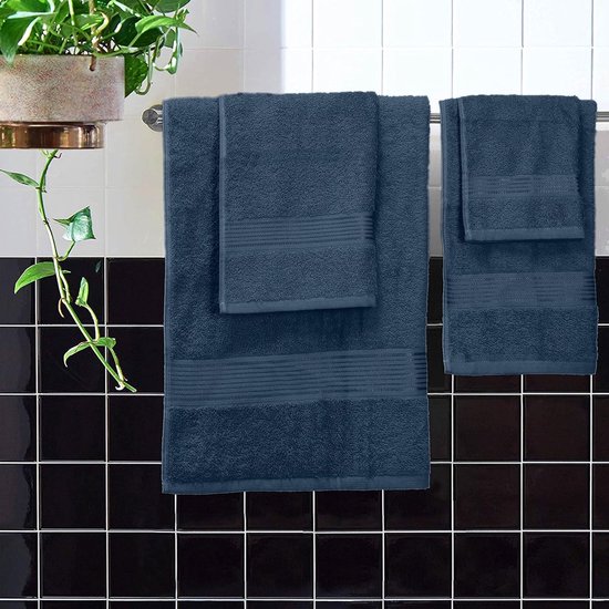 herzbach home handdoeken set van 4 premium kwaliteit 100% katoen 50x100