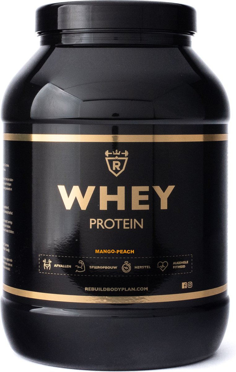 Goedkoopste Rebuild Nutrition Whey Proteine - Mango-Perzik smaak - Whey Protein - Proteine Poeder - Hoogwaardige Eiwitpoeder - 40 Eiwitshakes - 1000 gram
