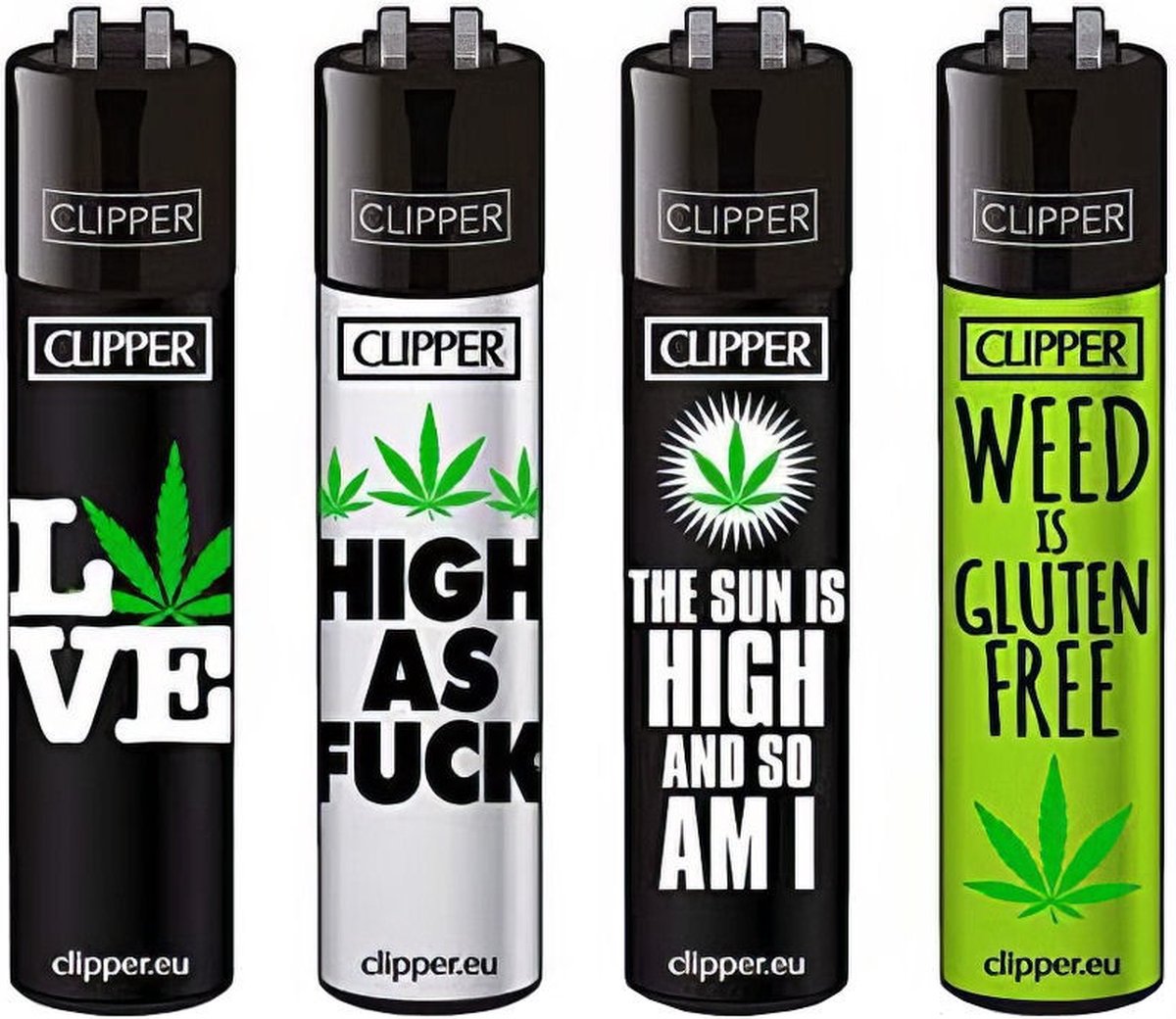 Goedkoopste Clipper Classic Large Aanstekers Weed Statements 3 (4 Stuks