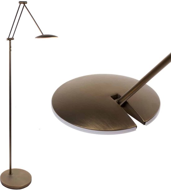 Staande leeslamp New Sapporo colour change | 1 lichts | brons / bruin | metaal | 125 cm hoog | Ø 13 cm | staande lamp / vloerlamp | modern design