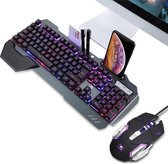 Gaming Toetsenbord En Muis - Led Verlichting - Gaming toetsenbord - RGB - Optische Muis Pad Met houder