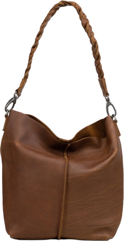 DSTRCT Grote Schoudertas / Crossbodytas Dames - Leer - Preston Park - Cognac