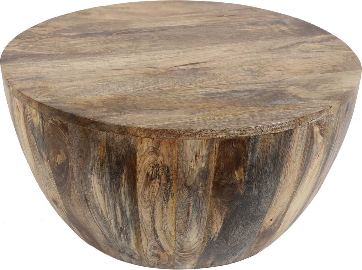 Massief houten salontafel Torino rond