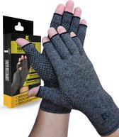 KANGKA® Reuma Therapeutische Handschoenen - Compressie Handschoenen Maat L - voor Artrose, Reuma, Artritis, RSI, CTS - Unisex - Grijs