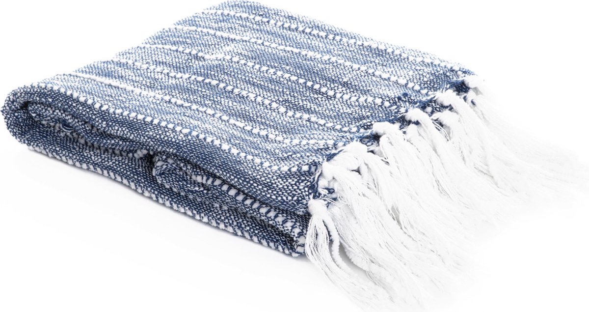 Homla Deken | RISA | marineblauw met stiksels | 130x170 | 883816