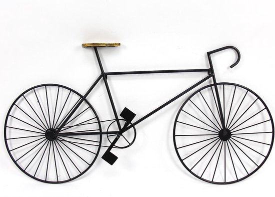 OZAIA Metalen fiets wanddecoratie VENTOUX - L. 109 x H. 56 cm - Zwart L 109 cm x H 56 cm x D 4 cm