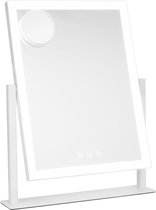Behave Make Up spiegel met Verlichting - 3 Kleurstanden - Dimbaar - Incl USB kabel - 10x precisie spiegel - 44 x 35 cm - Wit
