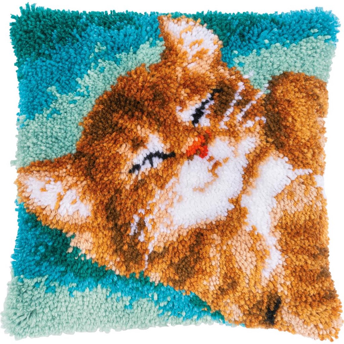 Vervaco - Knoopkussen kit - Spinnende kat - PN-0189644 - Borduren - Borduurpakket - Borduurpakket volwassenen - Borduurpakket kind