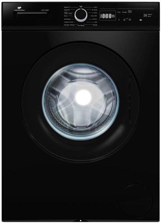 CONTINENTAL EDISON CELL7140IB patrijspoortwasmachine - 7kg - Breedte 59,6 cm - Klasse A - 1400 rpm - inductiemotor - Matzwart
