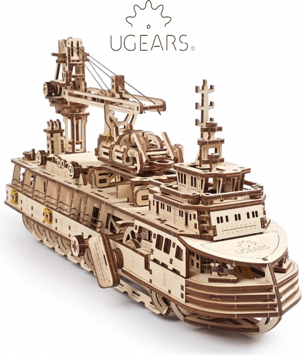 UGEARS Houten 3D Model - Onderzoeksschip — afbeelding 14