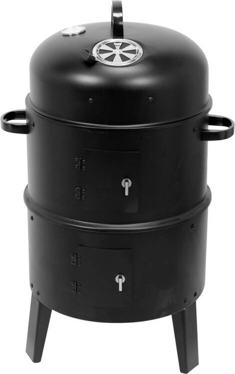LUND Smoker Verticale Rookoven 80 cm Smoker Barbecue met Dubbele Kamer, Thermometer & Luchtregeling