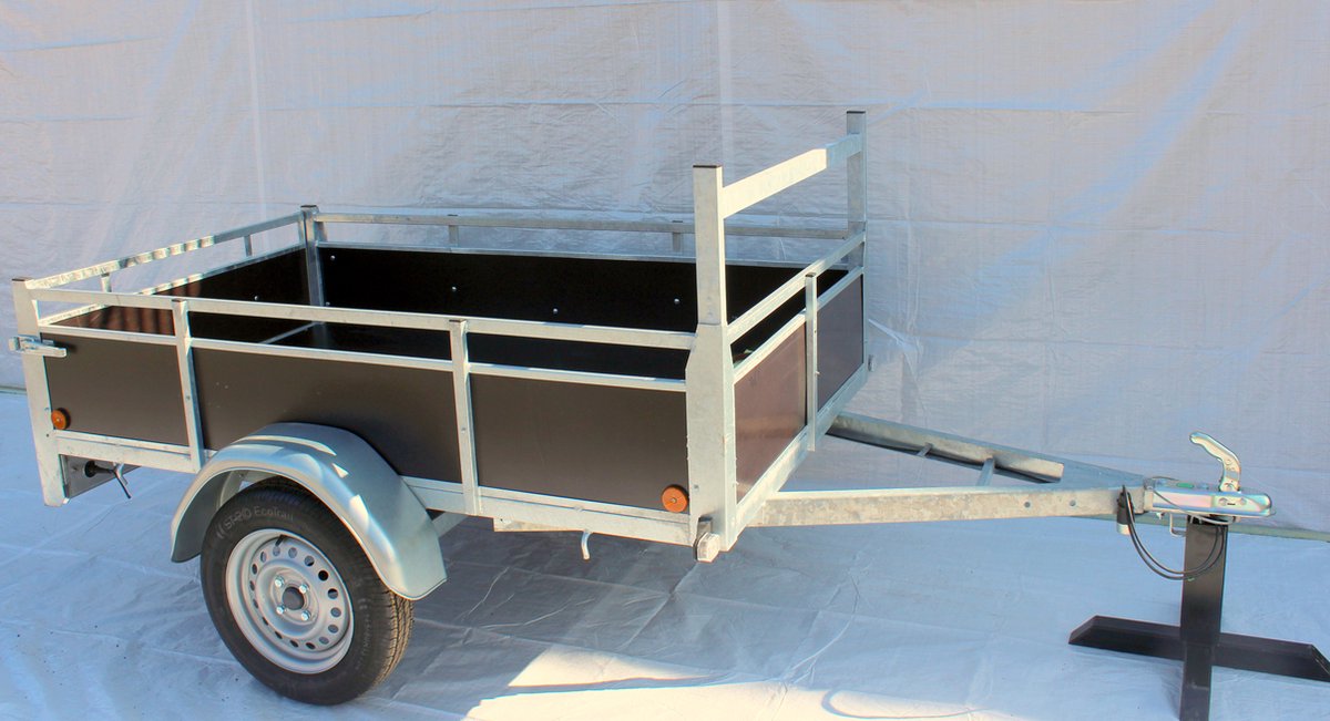 Aanhangwagen hout 200x125cm met 1 as van 750kg