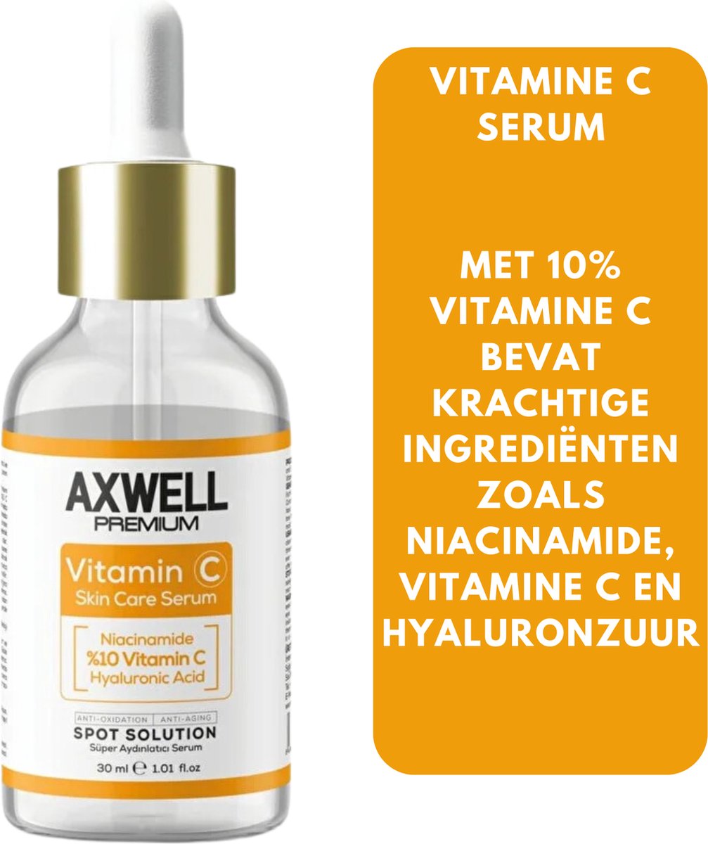 Goedkoopste Axwell® Gezicht serum - 10 Vitamine C - Super Brightening - Anti-Aging - Anti-Oxidation - Gezichtsverzorging (30 ml) - Hyaluronzuur - Niacinamide