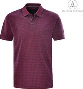 Chris Cayne herenpolo - XXL - bordeaux/navy - polokraag - korte mouwen - pique - borstzak - grote maten