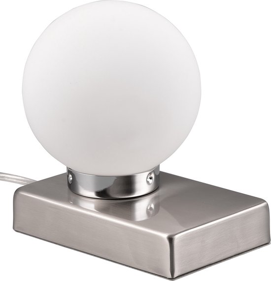 LED Tafellamp - Tafelverlichting - Torna Ivar - E14 Fitting - Rond - Mat Nikkel - Metaal