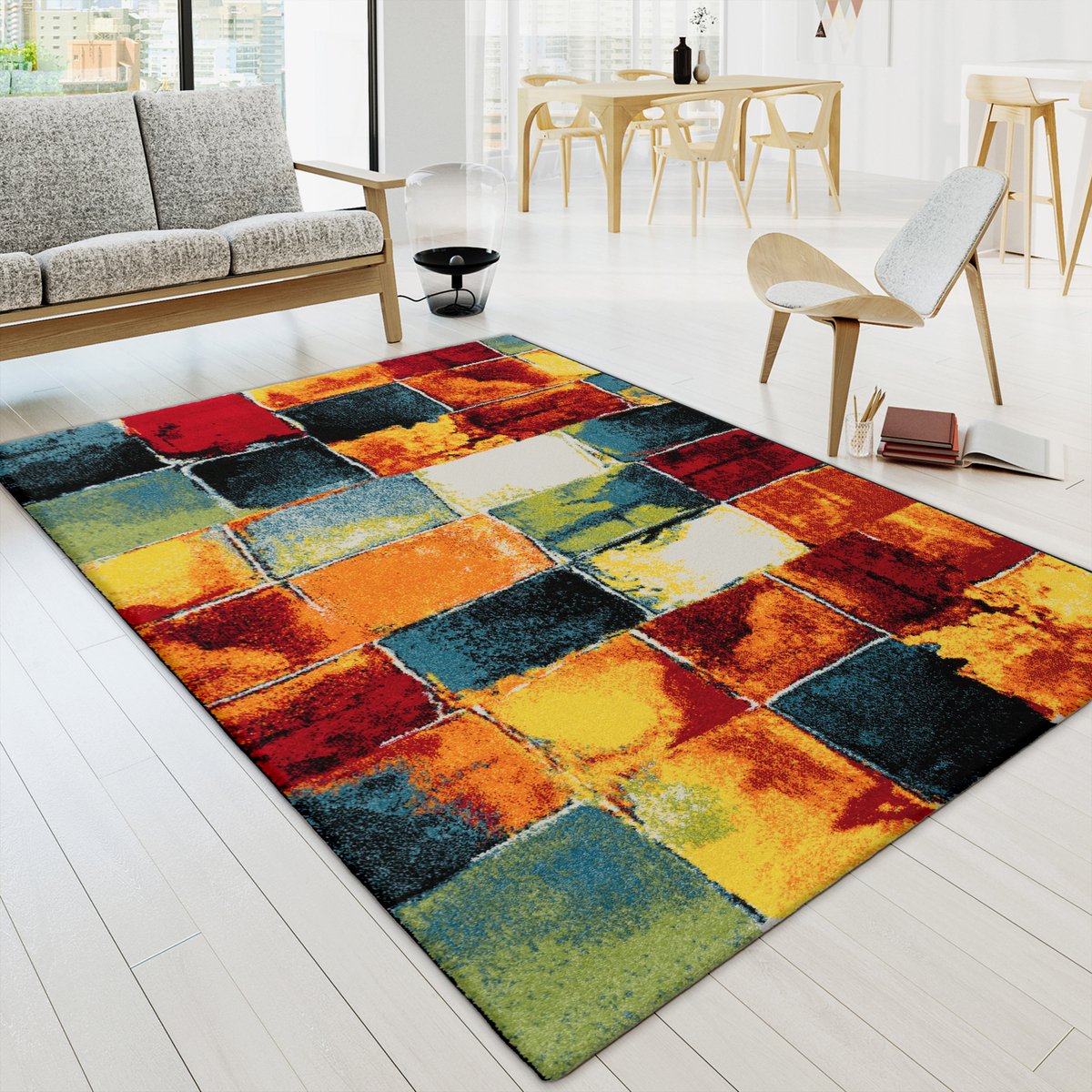 Paco Home Vloerkleed Woonkamer Laagpolig Modern Vintage Patroon Abstract Veelkleurig 240x330 cm