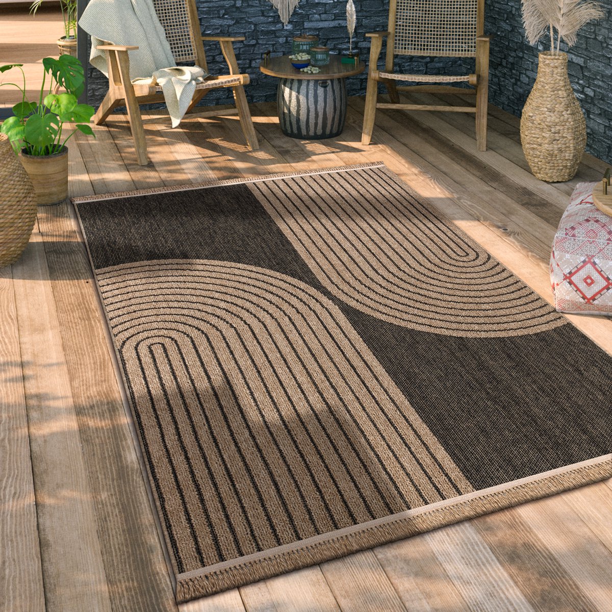 Paco Home Buiten Vloerkleed Voor Balkon Terras Keuken Tapijt Boho Bloemen Geometrisch 240x340 cm